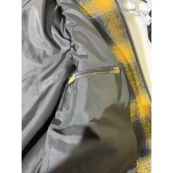 ASOS DESIGN Plus wool mix zip through jacket in yellow and blue check NEW XS - Picture 9 of 9